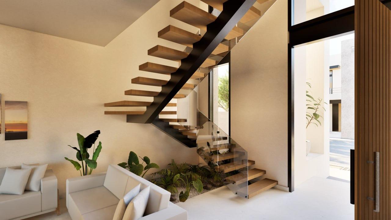 Vestíbulo y Escalera Casa Cerdeña